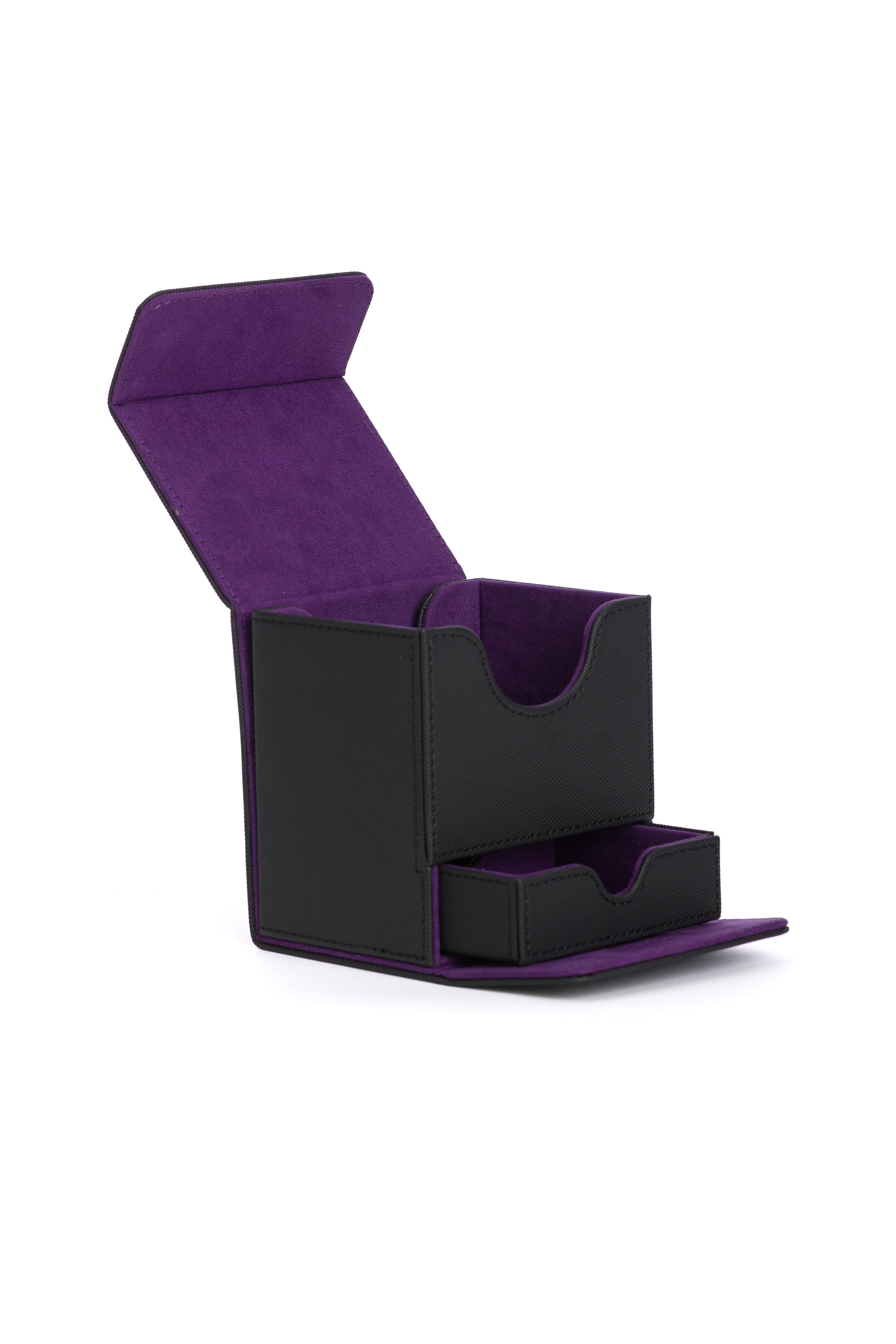 CardKnights Flip Tray Deck Box with Dice Tray – Holds 100 Cards