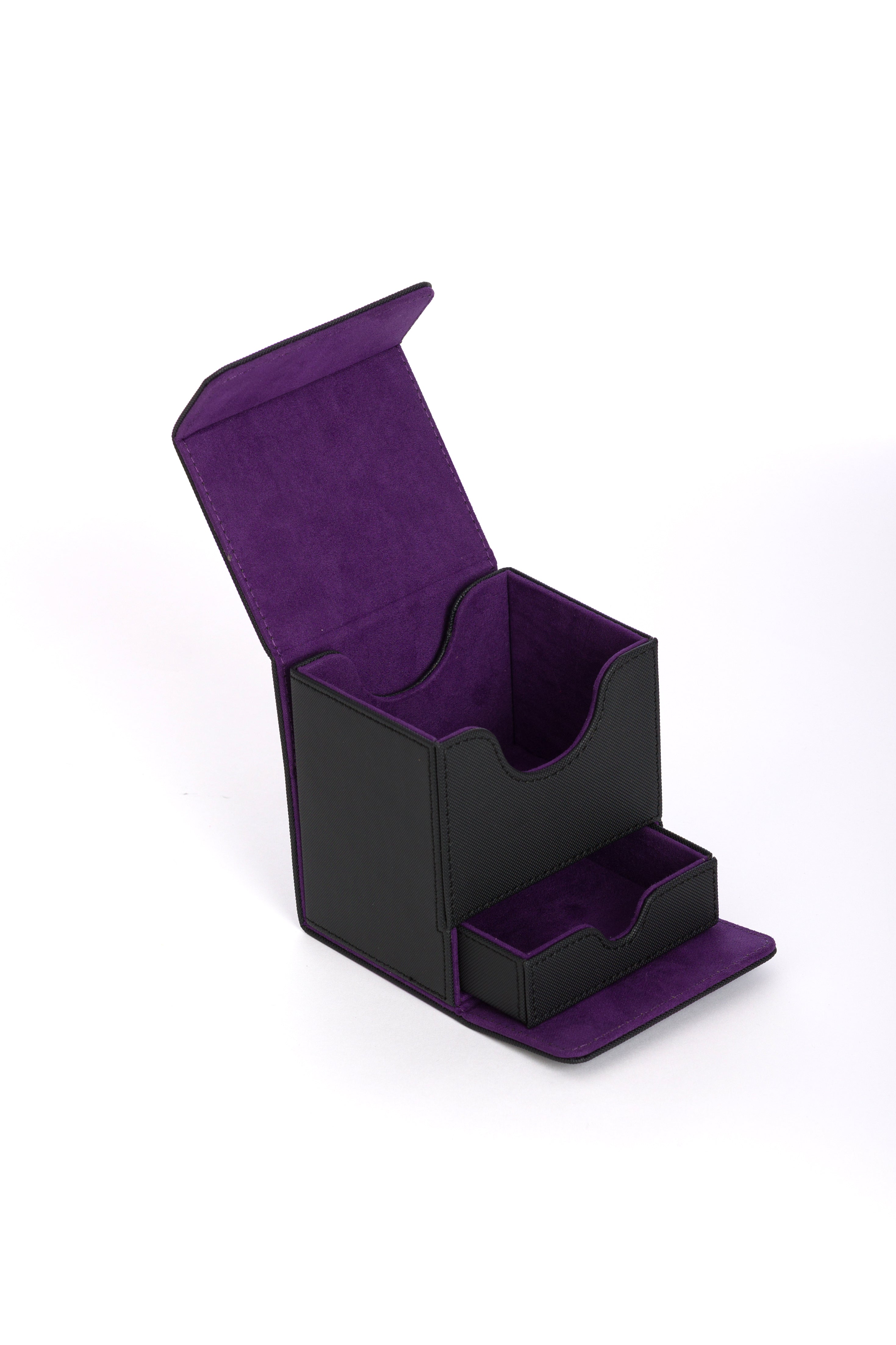 CardKnights Flip Tray Deck Box with Dice Tray – Holds 100 Cards