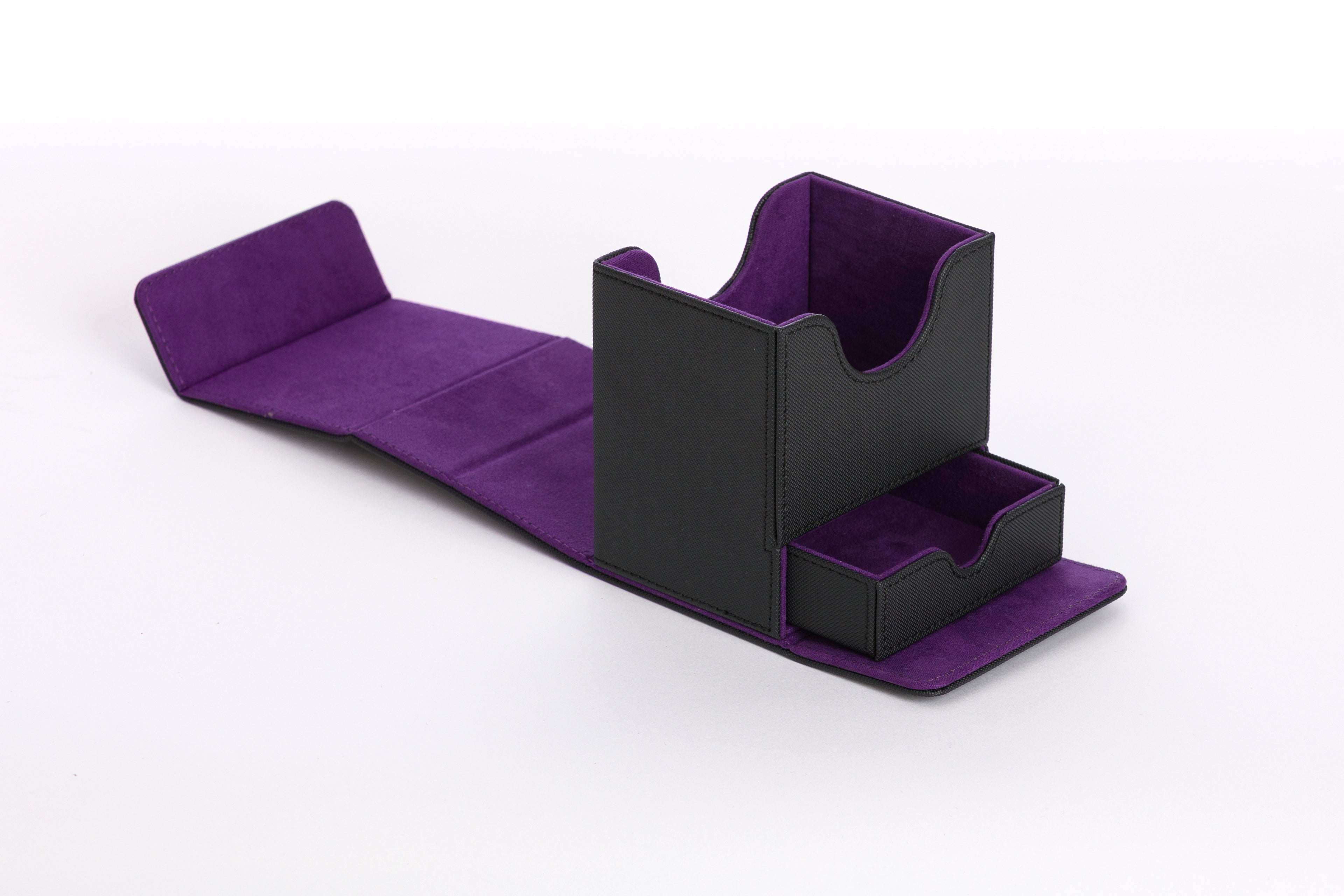 CardKnights Flip Tray Deck Box with Dice Tray – Holds 100 Cards