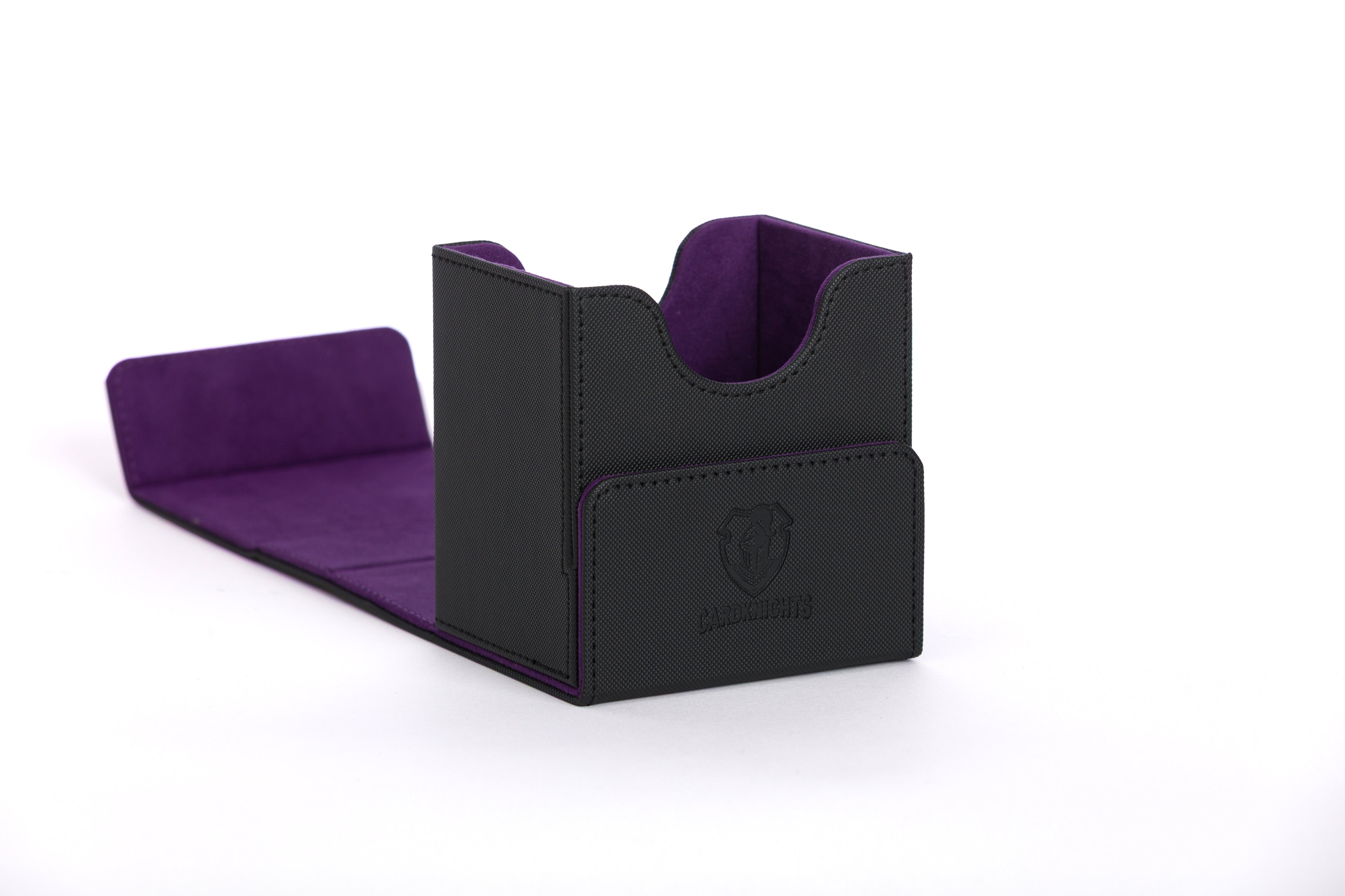 CardKnights Flip Tray Deck Box with Dice Tray – Holds 100 Cards