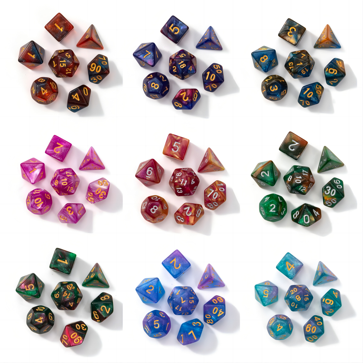 7-Die Polyhedral Dice Set – Dungeons & Dragons & Tabletop RPG