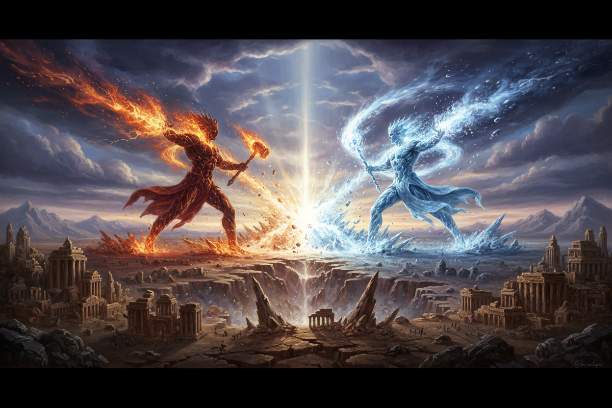 Two Gods Battling